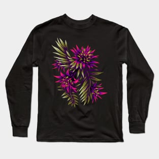 Fasciata Tropical Floral - Purple / Gold Long Sleeve T-Shirt
